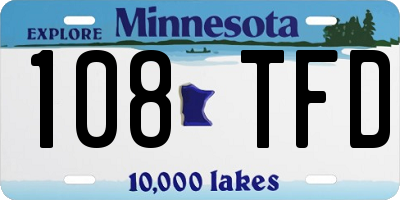 MN license plate 108TFD