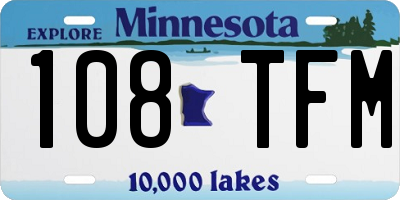MN license plate 108TFM