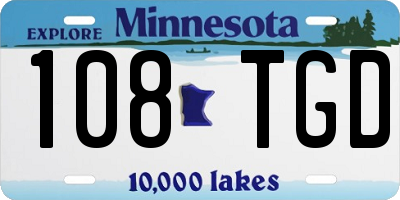 MN license plate 108TGD