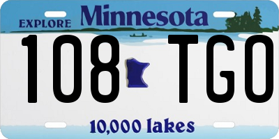 MN license plate 108TGO