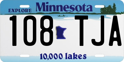 MN license plate 108TJA
