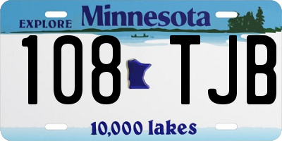 MN license plate 108TJB