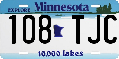 MN license plate 108TJC