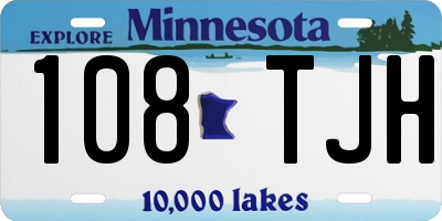MN license plate 108TJH