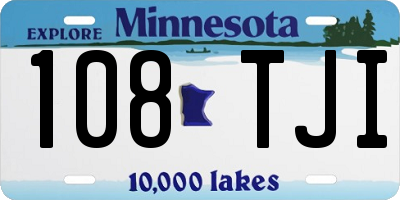 MN license plate 108TJI