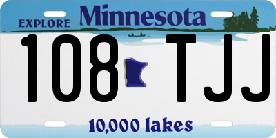 MN license plate 108TJJ