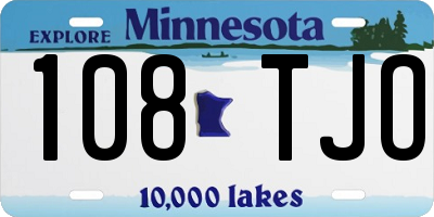 MN license plate 108TJO