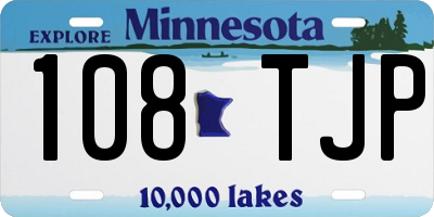 MN license plate 108TJP