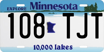 MN license plate 108TJT