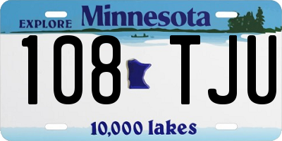 MN license plate 108TJU