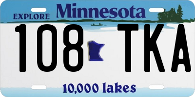 MN license plate 108TKA