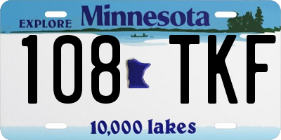 MN license plate 108TKF
