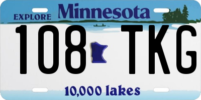MN license plate 108TKG