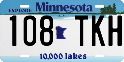 MN license plate 108TKH