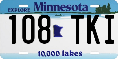 MN license plate 108TKI