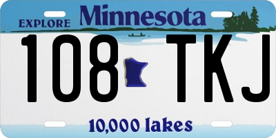 MN license plate 108TKJ