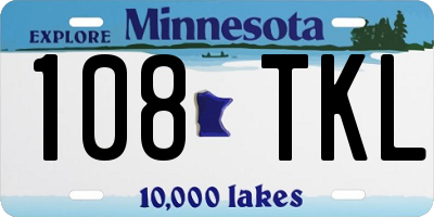 MN license plate 108TKL