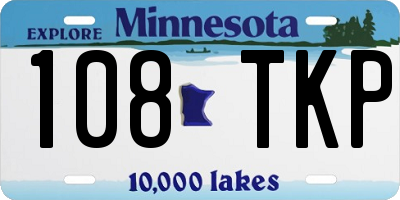 MN license plate 108TKP