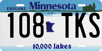 MN license plate 108TKS