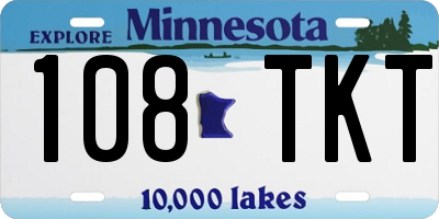 MN license plate 108TKT