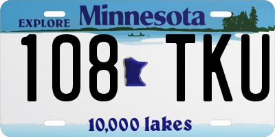 MN license plate 108TKU