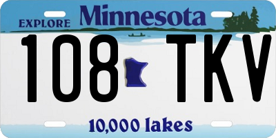 MN license plate 108TKV