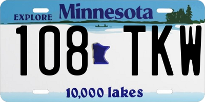 MN license plate 108TKW