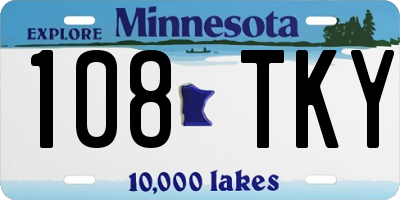 MN license plate 108TKY
