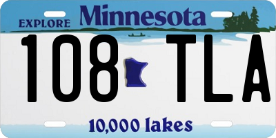 MN license plate 108TLA