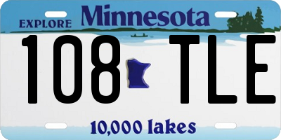 MN license plate 108TLE