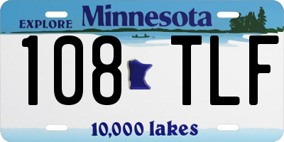 MN license plate 108TLF