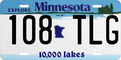 MN license plate 108TLG