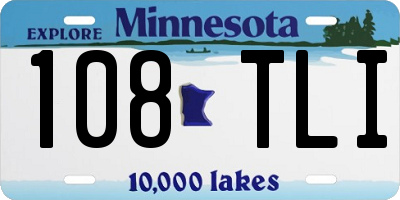 MN license plate 108TLI