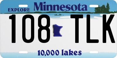 MN license plate 108TLK