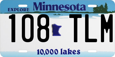 MN license plate 108TLM
