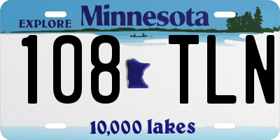 MN license plate 108TLN