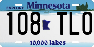 MN license plate 108TLO