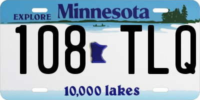 MN license plate 108TLQ