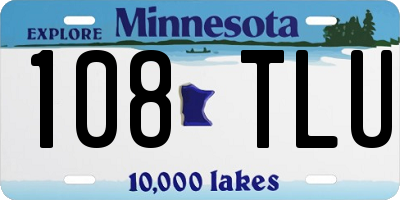 MN license plate 108TLU