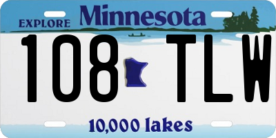 MN license plate 108TLW