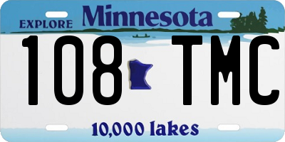 MN license plate 108TMC