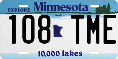 MN license plate 108TME