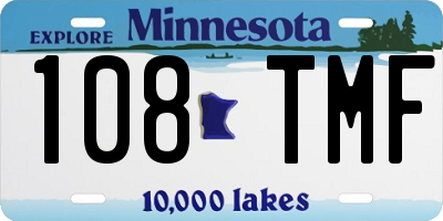 MN license plate 108TMF