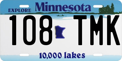 MN license plate 108TMK