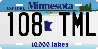 MN license plate 108TML