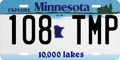 MN license plate 108TMP