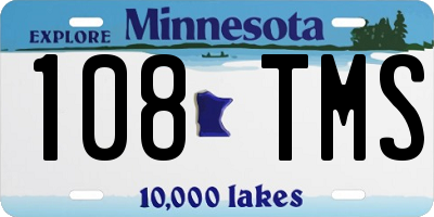 MN license plate 108TMS