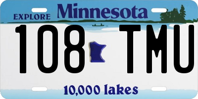 MN license plate 108TMU