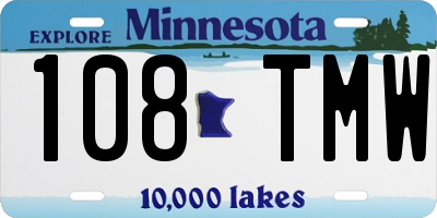 MN license plate 108TMW