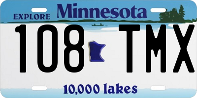 MN license plate 108TMX